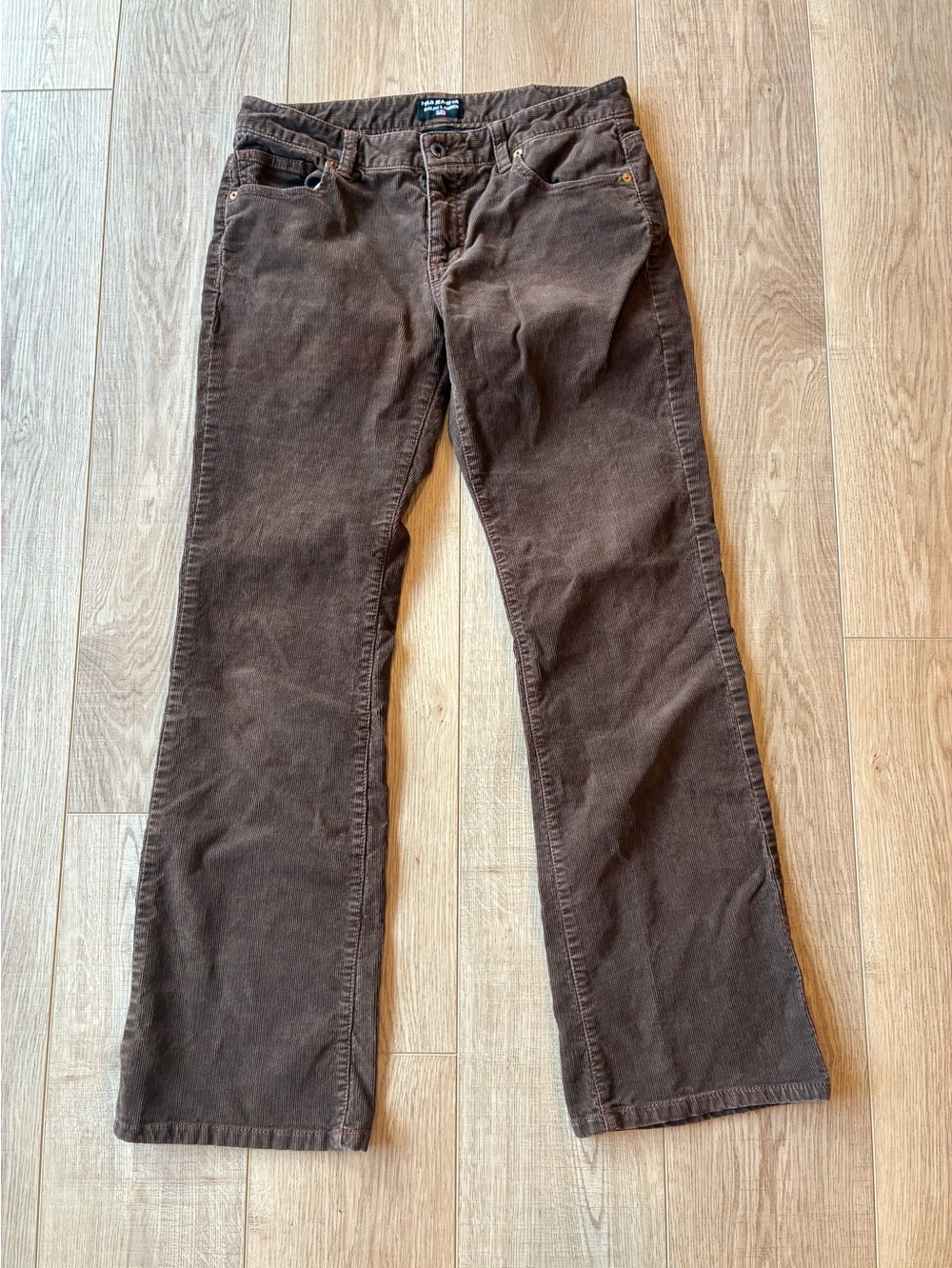 Ralph Lauren Brown Corduroy boot cut Jeans size 8 stretch cotton Autumn preppy